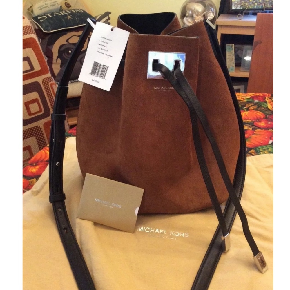 Michael Kors Collection Miranda Suede Bucket Bag